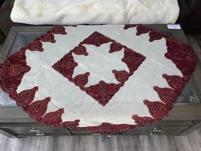 home decor table covers 4 pieces set Velvet Embroidered - Image 1 of 4