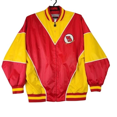 Chaqueta Para Hombres Nascar Terry Labonte Nuez moscada Rojo Amarillo Cremallera Completa Nylon Talla XL Foto 1 de 4