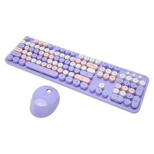 Wireless Keyboard Mouse Combo 2.4GHz 104 Keys Full Size Typewriter Keyboard 3 CB - Afbeelding 1 van 23