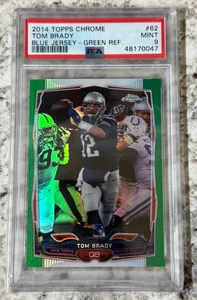 2014 Tom Brady Topps Chrome #62 Green Refractor PSA 9 MINT - Picture 1 of 2