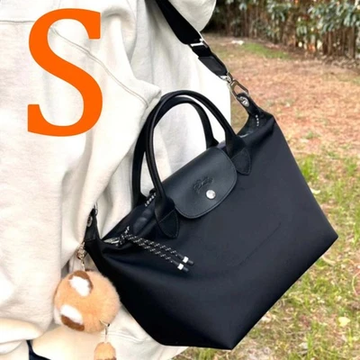 Longchamp Le Pliage Energy Shoulder Tote Bag 2Way Bag S Black new from JAPAN - Image 1 of 4