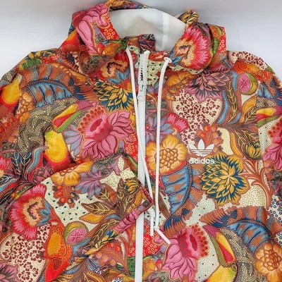 Adidas Originals Farm Rio Fugiprabali Print Windbreaker Hoodie Size Small Vented - Image 1 of 4