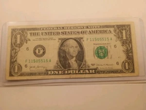 1 $ 2017 Fancy Note Trinary Four Of A Kind 11505515 Dollar Schein - Bild 1 von 6