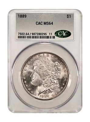 1889 Morgan Dollar CAC MS-64; Superb Premium Quality - Image 1 of 4