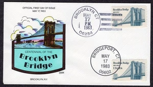 1983 BROOKLYN BRIDGE 100th (Scott 2041)  = Collins H/P DUAL FDC TD827 - Picture 1 of 1