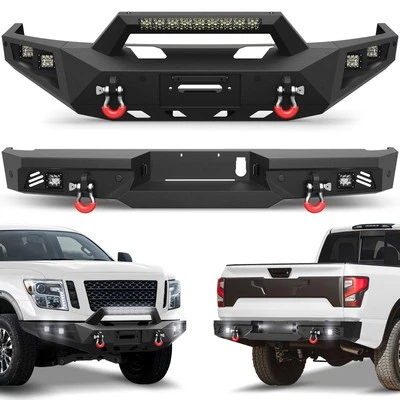 Front+Rear Bumper With LED Lights For 2016-2020  Nissan Titan XD 2021-2025  - Image 1 of 4