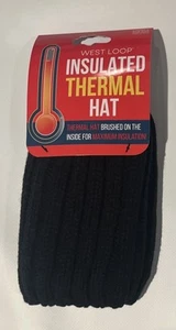 West Loop Insulated Thermal Beanie Hat Unisex One Size Black Warm Winter NWT - Picture 1 of 2
