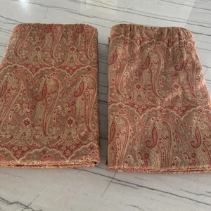 2 X PIER 1 IMPORTS SUTTON ROT PAISLEY PANEELE VORHÄNGE 54" X 84" - Bild 1 von 11