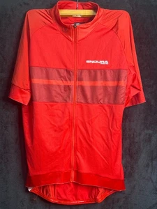 Endura FS260-Pro Cycling Jersey Red Full Zip XL (Fits Like Youth Size) Bike Shir - Picture 1 of 3