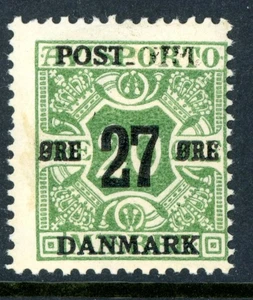 Denmark 1918 Definitive 27o/20o Green Perf 14x14½ Scott #150 MNH Variety K633 - Picture 1 of 6
