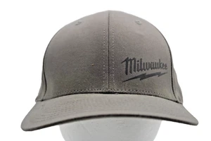 Milwaukee Gray Twill Hat Fitted Size Flexfit L-XL Work Man's Everyday Tools - Picture 1 of 8