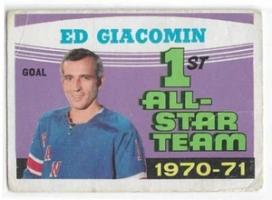ED GIACOMIN ALL-STAR 1971-72 OPC Hockey card #250 New York Rangers POOR - Picture 1 of 1