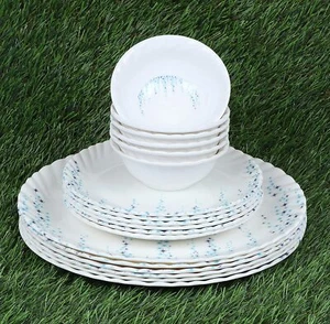 Melamine Round Full Dinner Plates || Quarter Plates || Bowls Dining Set (Set 18) - Picture 1 of 4