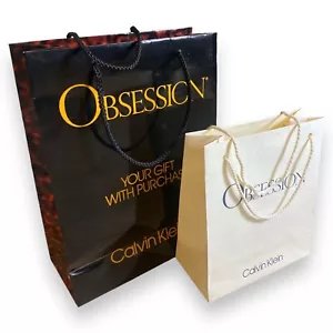 Calvin Klein OBSESSION (Lot of 2) Vintage Shopping Gift Bags *RARE* - Picture 1 of 3