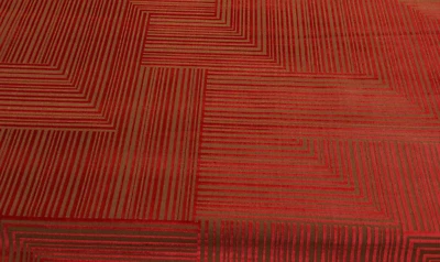 DONGHIA JACKSON CACHE RED VELVET GROS POINT UPHOLSTERY FABRIC 32" LONG 48"W - Image 1 of 4
