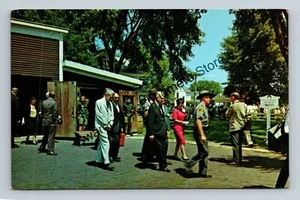 Postcard President & Mrs. Eisenhower Ceremonies Herbert Hoover Museum Iowa - Picture 1 of 2