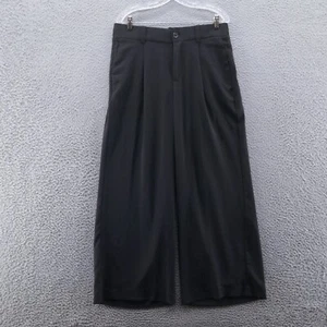 Talbots Womens Wide Leg Stretch Crepe High Rise Pants 10 Short Black Pleated NEW - Picture 1 of 16