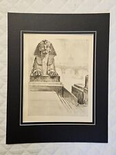 1928 Joseph Pennell Art Book Print Etching Drawing "The Sphinx" Unframed 9x11