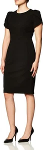 Calvin Klein Women's Tulip Sleeved Seamed Sheath Dress Black Size 10 RRP £110 - Picture 1 of 7