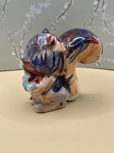 Ceramic Pottery Multicolor Glazed Squirrel W/Acorn Figurine Hand Crafted 3.25t - Picture 1 of 7
