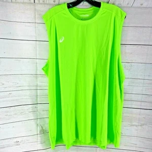ASICS Mens Circuit 8 Warm-up Sleeveless Shirt Neon Green Size 3XL - Picture 1 of 2