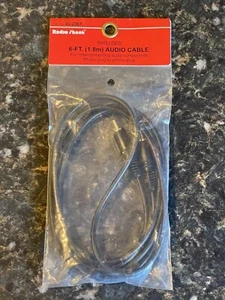 6 Foot Audio Cable Male To Male RCA Phono Plugs for Stereo ~ RadioShack 42-2367 - Picture 1 of 3