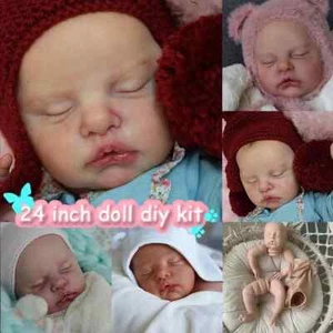 Kit de muñeca renacida bebé dormido sin pintar muñeca inacabada piezas hágalo usted mismo molde en blanco 21" - Imagen 1 de 12