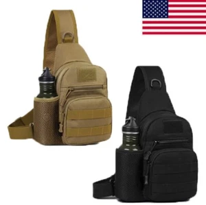 Men Tactical Backpack Shoulder Sling Bag Chest Pack Outdoor Sport Travel Hiking - Picture 1 of 31