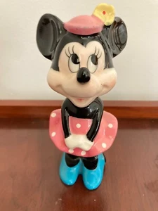 Vintage Minnie Mouse Figurine – Japan Stamp Pink Polka Dot Dress Disney 1980s - Picture 1 of 5
