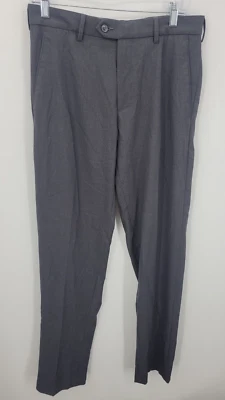 Croft and Barrow 裤子男式 32x35 灰色平前经典合身连衣裙休闲裤 — 第 1/4 张图片