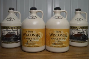 One Gallon 100% Pure Wisconsin Maple Syrup Grade A Dark Amber/Dark Robust Taste - Picture 1 of 8