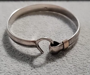 Sterling 925 & 14K Gold St. Croix Hook Love Bracelet Solid Heavy See Pictures - Picture 1 of 8