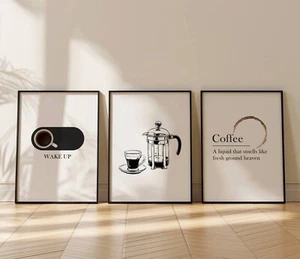 Poster Prints Morning Rituals Coffee Poster Set - Minimalist Coffee Lover's d43 - Picture 1 of 14