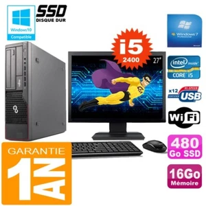 PC Fujitsu Esprimo E700 E90+ SFF I5-2400 16Go Scheibe 480Go SSD Wifi W7 Sieb 27 - Bild 1 von 1