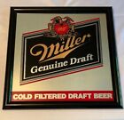 Vtg 80s MILLER GENUINE DRAFT Beer Bar Advertising Mirror COLD FILTERED DRAFT 18”