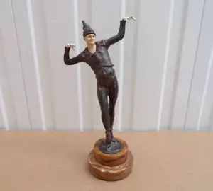 Vintage Art Deco Cast Metal Figure After D H Chiparus / Nijinsky Ballet Russes ? - Foto 1 di 24