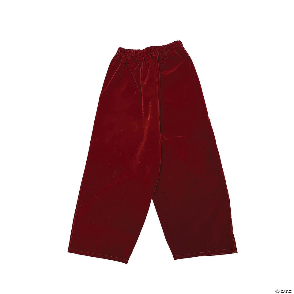 Pantalones de Papá Noel de terciopelo borgoña - XL con bolsillos laterales Foto 1 de 1