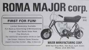 1968 Roma Major Corp Mini-Bike Print Ad - Picture 1 of 1