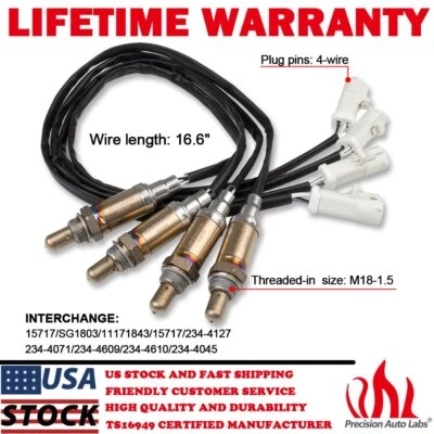 4Pcs New O2 Oxygen Sensor Down/Upstream For Ford F-150 5.4L 4.6L 4.2L 1997-2003 - Image 1 of 4