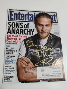 Charlie Hunnam Signed Ent. Weekly Magazine SOA Sons of Anarchy "To Luke" - Picture 1 of 3