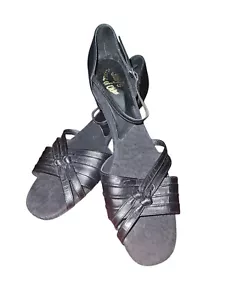 Womens 10.5N Judy’s House of Oldies Knot Black Leather 1" Heel Dancing Shoes - Picture 1 of 7