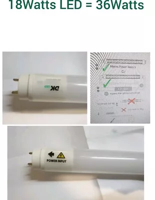 T8 Tube LED 2 x 4ft Retrofit Fluorescent Replacement White 4000K 1800 Lumens 18W - Image 1 of 4