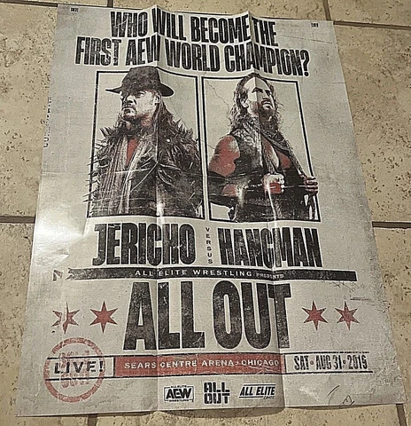 Chris Jericho Vs. Hangman Adam Page All Out 2019 16.88” X 22.0" Poster Cover