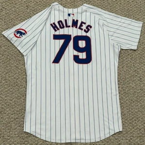 HOLMES Größe 48 #79 2024 CHICAGO CUBS SPIEL TRIKOT HEIM NADELSTREIFEN AUSGESTELLT NIKE MLB - Bild 1 von 13
