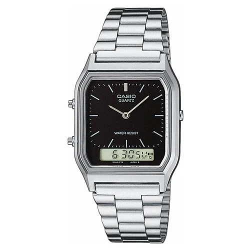 Casio Orologio VINTAGE Edgy Silver e Black AQ 230A 1DMQYES - Immagine 1 di 1