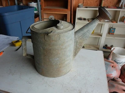 Vintage 8 Quart Galvanized metal Sprinkler Watering Can Lot 25-40-8 - Image 1 of 4