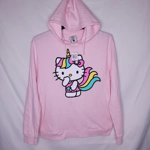 Hello Kitty Hoodie Juniors Large Pink Unicorn Fleece NWT - Picture 1 of 13