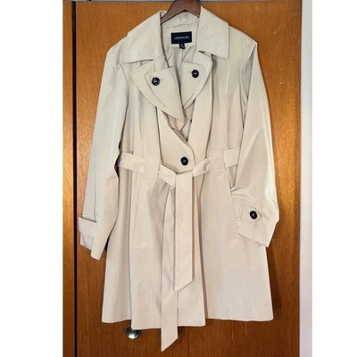 LONDON FOG женщин бежевый двойной воротник Тренч 2 X ремень капсулы опрятный карьера - Изображение 1 из 4