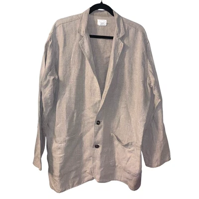 Flax Women's Oversized Linen Blazer Jacket Size S Oatmeal Neutral Lagenlook - Image 1 of 4