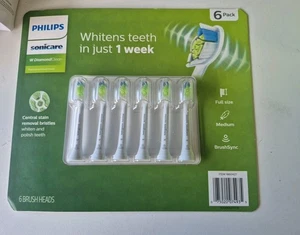 Philips Sonicare W Diamond Clean Brush Heads Medium 6 pack HX6066 SEALED - Picture 1 of 7